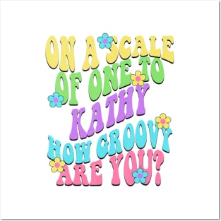 Kathy Cute Retro Girls Groovy Kathy Personalized Name Posters and Art